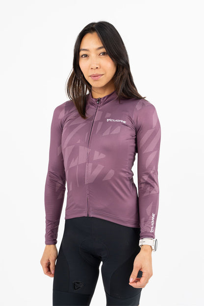 Damen Midweight Radtrikot Langarm Plum