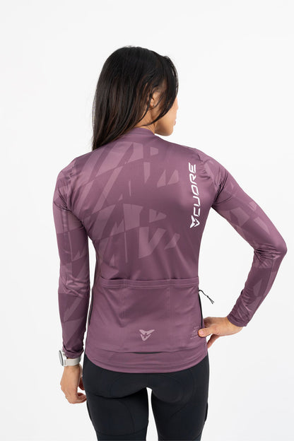 Damen Midweight Radtrikot Langarm Plum